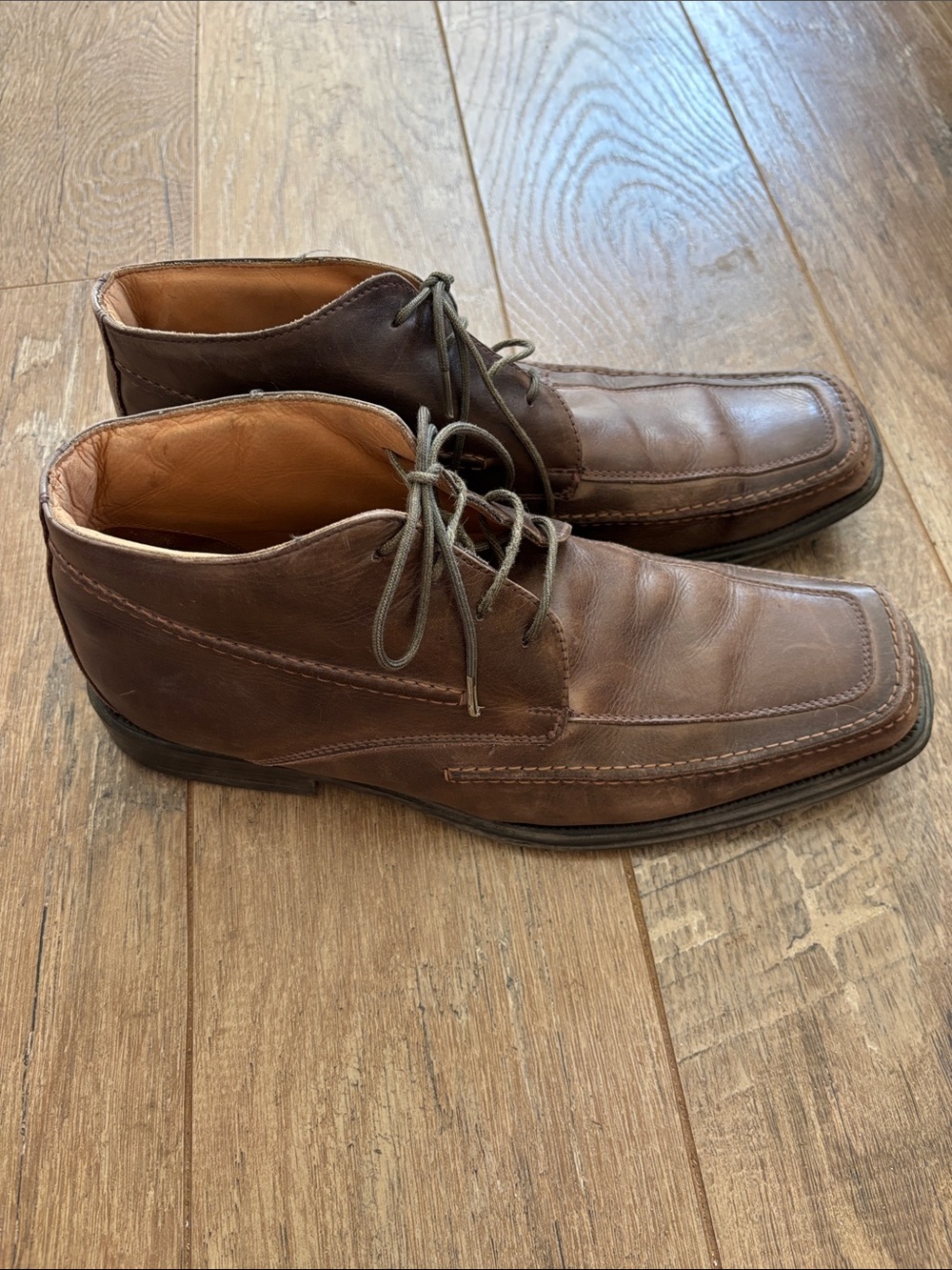 TAFT International Footwear Brown Leather Square Toe Ankle Dress Shoes Men’s 43